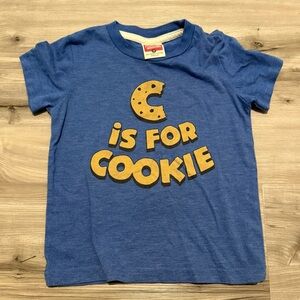 HOMAGE Blue 'C Is For Cookie' Kids Graphic Tee with Yellow Print